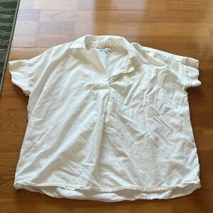 Madewell White V Neck Blouse